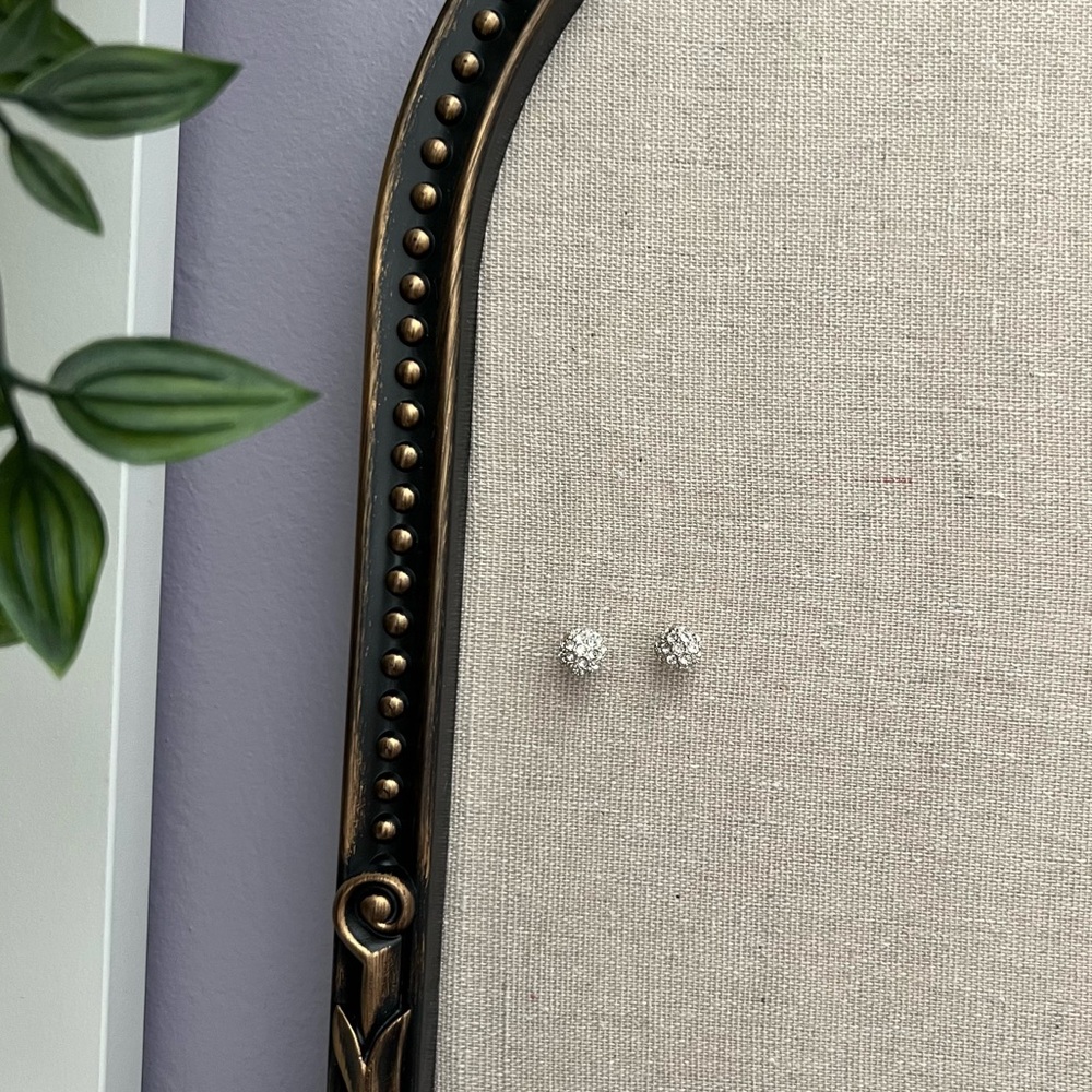 Silver Sparkle Ball Studs